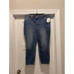 New Wonderly Women's Denim Pull On Pants High Rise Skinny Elastic Waist Size 18W